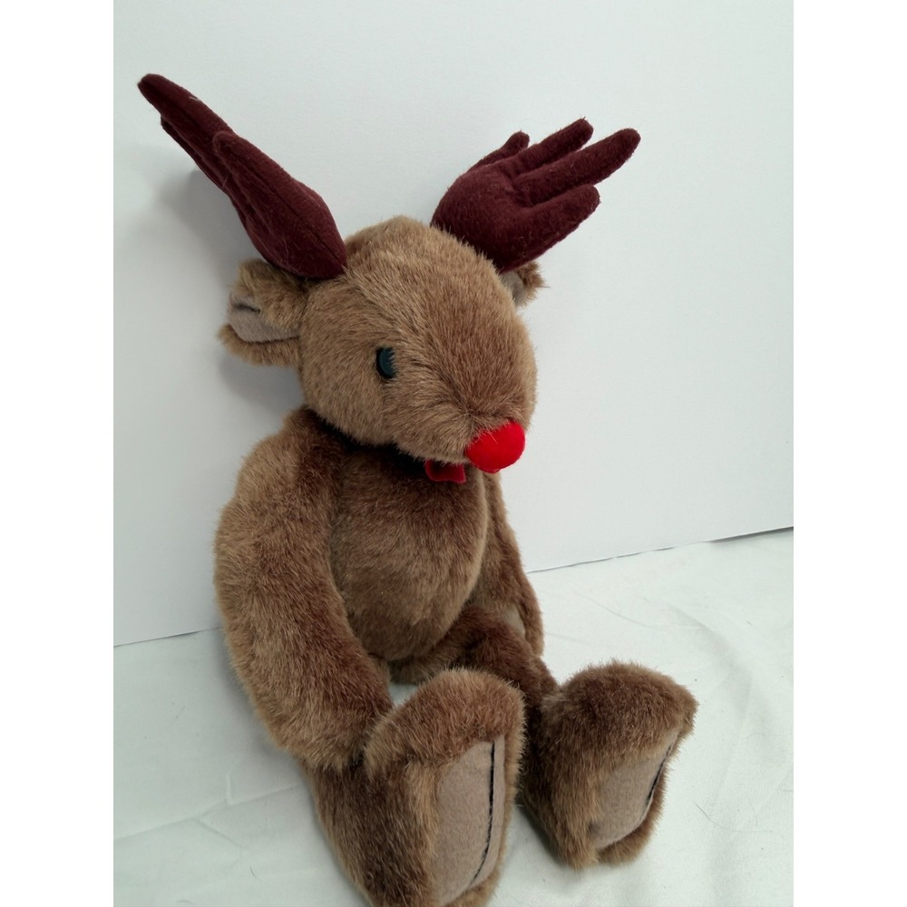 Vintage Wang's International Reindeer Weighted Christmas Craft Decor Red Nose